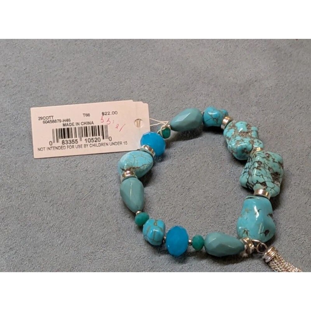 Napier Turquoise Beaded Bracelet New - Picture 3 of 4